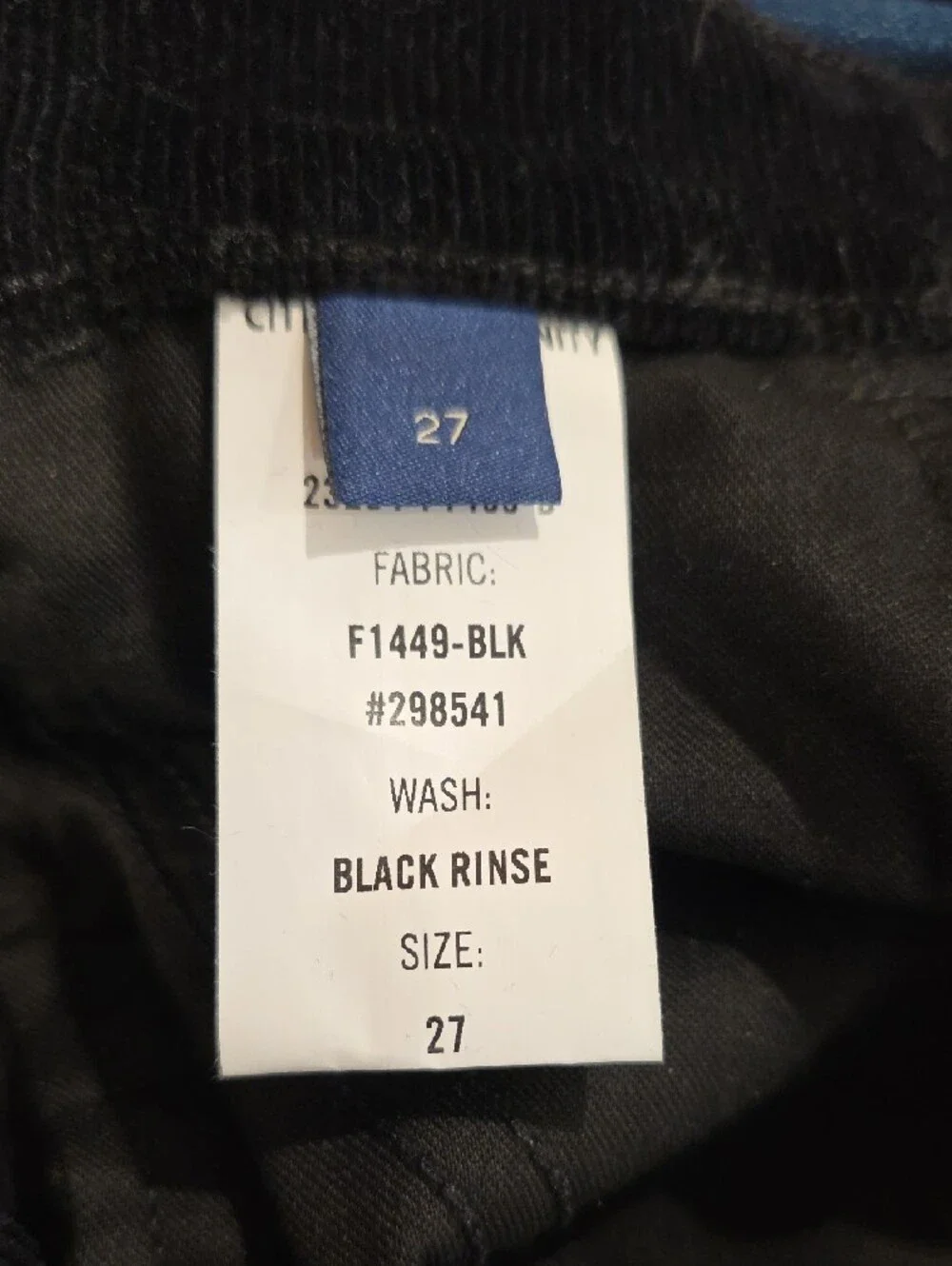 NEW RARE $248 CITIZENS OF HUMANITY LINA BLACK CORDUROY TROUSER PANTS SIZE 27 - Picture 10 of 11